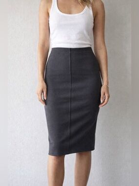 Aritzia Wilfred Charcoal Pencil Skirt Size Small With Stretch - bodycon chic
